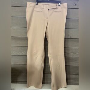 LOFT Women's Light Beige Straight-Leg Trousers